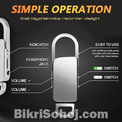 Spy Voice Recorder Keychain 8GB